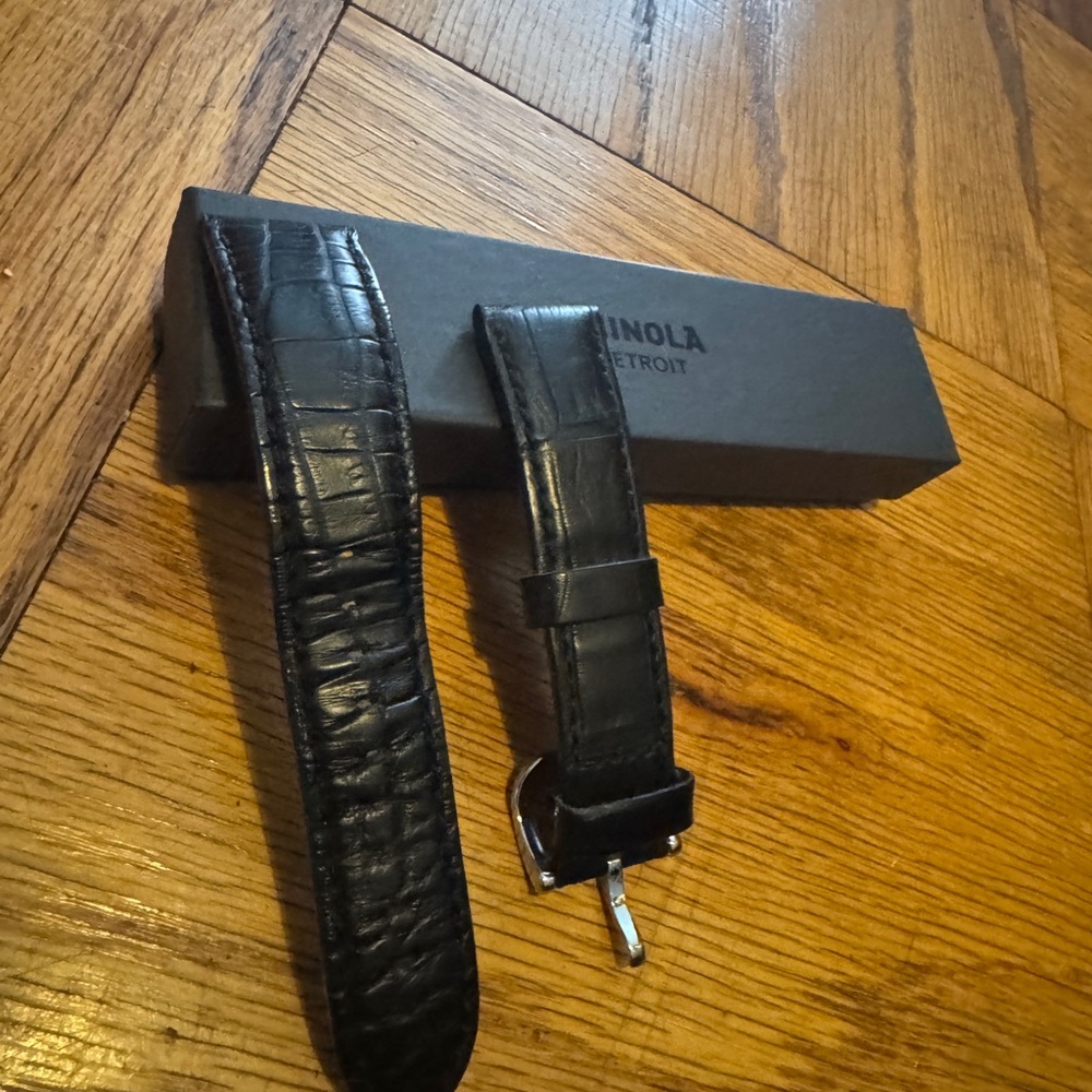 Shinola Classic Black Crocodile Leather Watch Strap